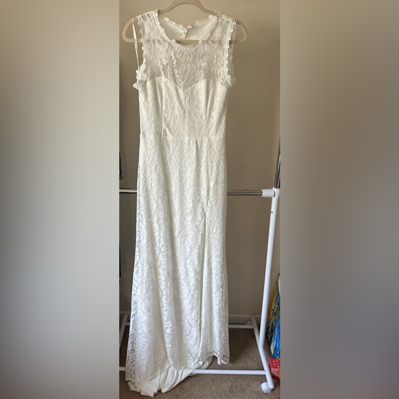 Lulus Your One and Only White Lace Backless Mermaid Maxi Dress - Picture 5 of 7